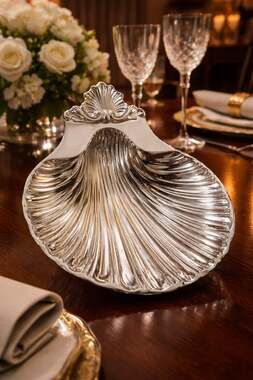 International Silver Co. Silverplated Scalloped Shell Dish
